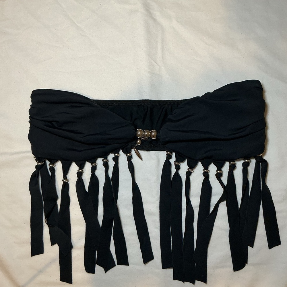 Elegant Black Fringe Bandeau